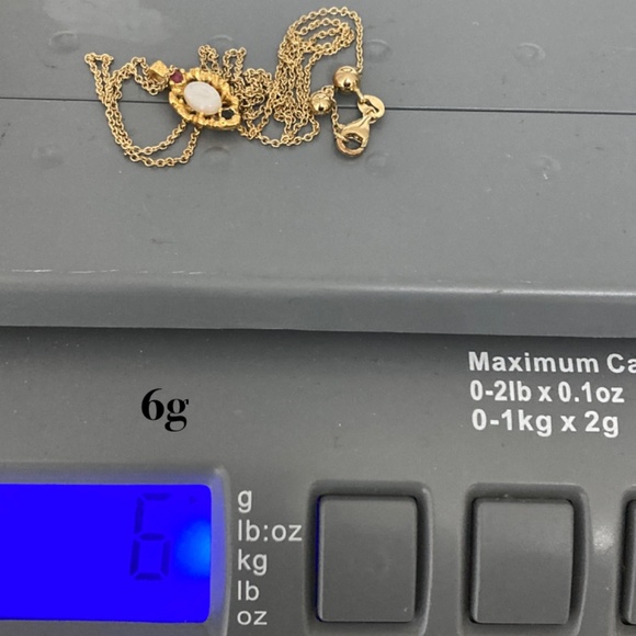 necklace pendant vintage 14kt GF opal 14kt plated chain - Picture 10 of 10